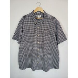 Duluth Trading Co Mens Plaid Button Down Short Sleeve Shirt 3XL Standard Fit